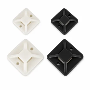 Şafak beyaz ve siyah yapışkanlı kablo kroşeleri, 19 x 19 ve 26 x 26 mm seçenekleri