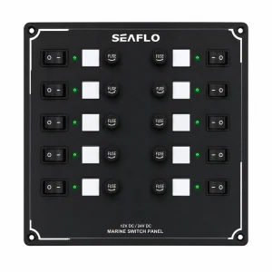 Seaflo beyaz ışıklı sigortalı marin switch panel